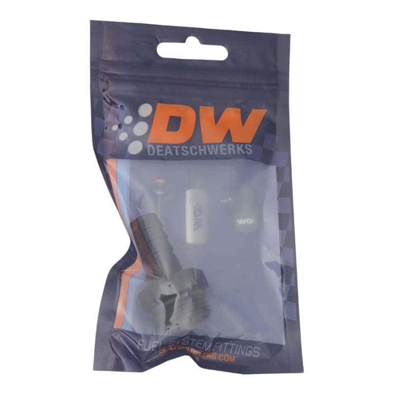 DeatschWerks — DeatschWerks 10AN ORB Male to 1/2in Male Triple Barb Fitting (Incl O-Ring) - Anodized Matte Black
Lines & Fittings - view 2