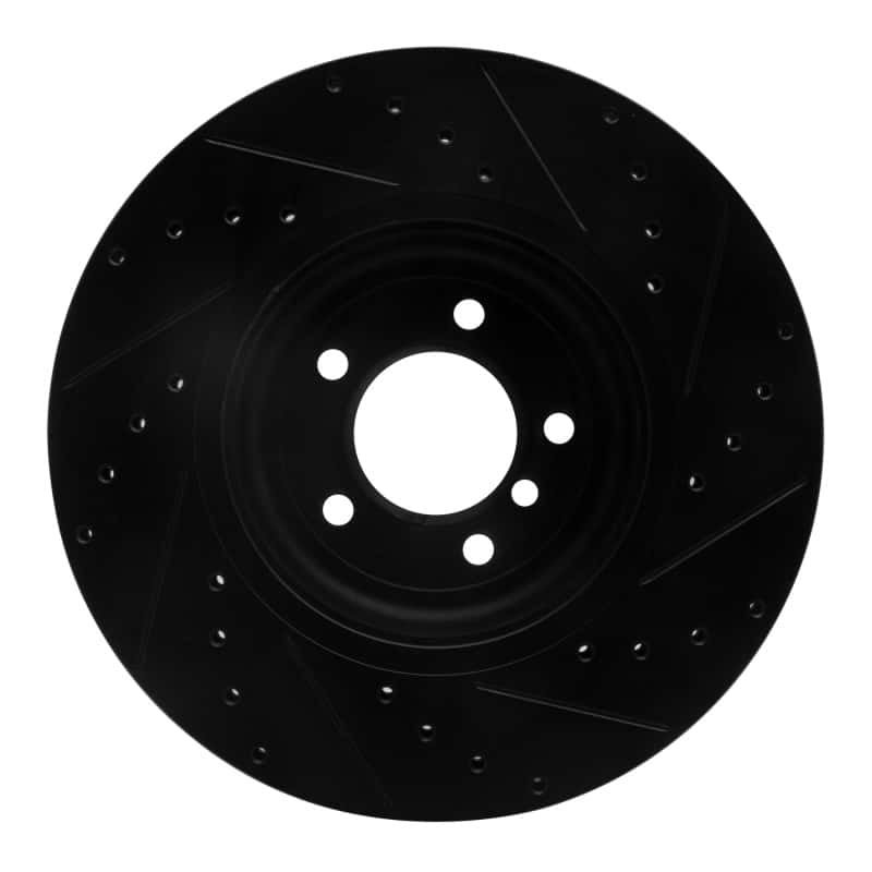 R1 Concepts — R1 04-10 BMW 550I Front Left Drilled & Slotted Black Brake Rotor
R1 Brake Rotor Drill - view 5