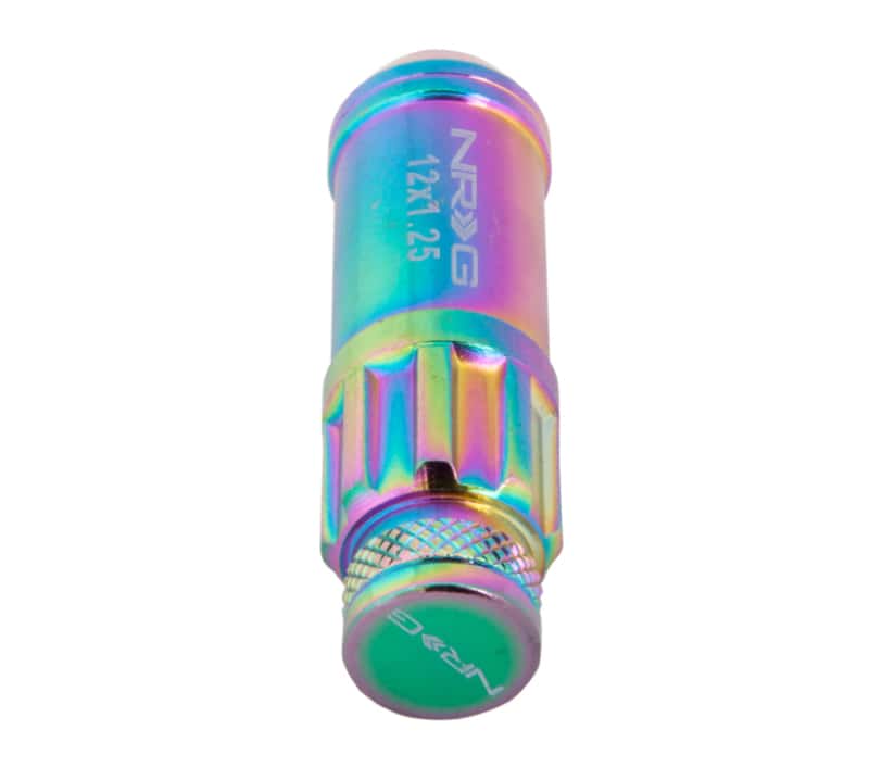 NRG — NRG 700 Series M12 X 1.25 Steel Lug Nut w/Dust Cap Cover Set 21 Pc w/Locks & Lock Socket - Neochrome - view 9