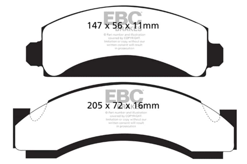 EBC — EBC 74-80 Chevrolet C30 (JB8) Yellowstuff Front Brake Pads
Disc Brake Pad - view 2