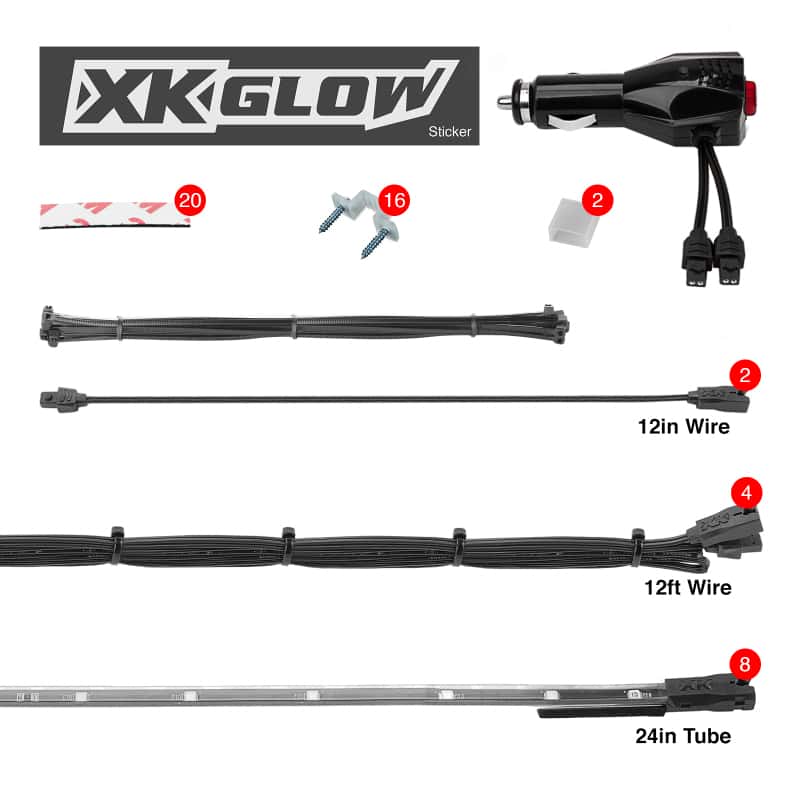 XKGLOW — XK Glow Tube Single Color Underglow LED Accent Light Car/Truck Kit Blue - 8x24In - view 3