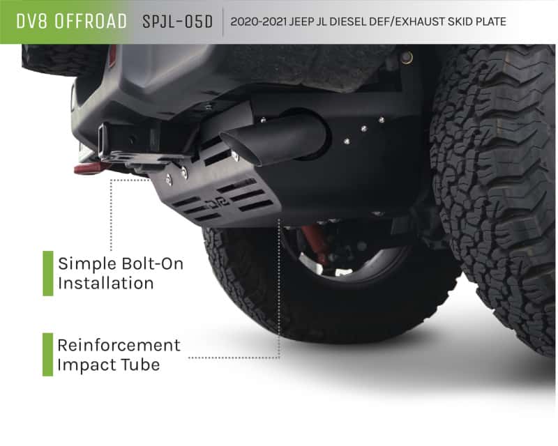 DV8 Offroad — DV8 Offroad 20-22 Jeep Wrangler JL (3.0L Diesel) Rear Diff Skid Plate for Dana 44
DEF/EXT SKID PLATE - view 15