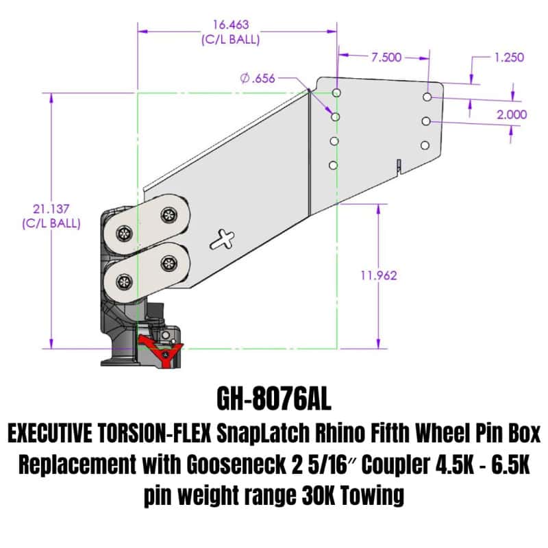 GEN-Y Hitch — Gen-Y Executive Torsion-Flex Auto Rhino 5th Wheel Pin Box Rep w/Gooseneck 2-5/16in Coupler
Gooseneck Hitch - view 2