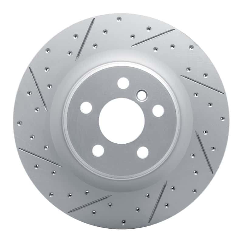 R1 Concepts — R1 19-24 BMW X2 Rear Left Drilled & Slotted Geo-Carbon Rotor - view 1