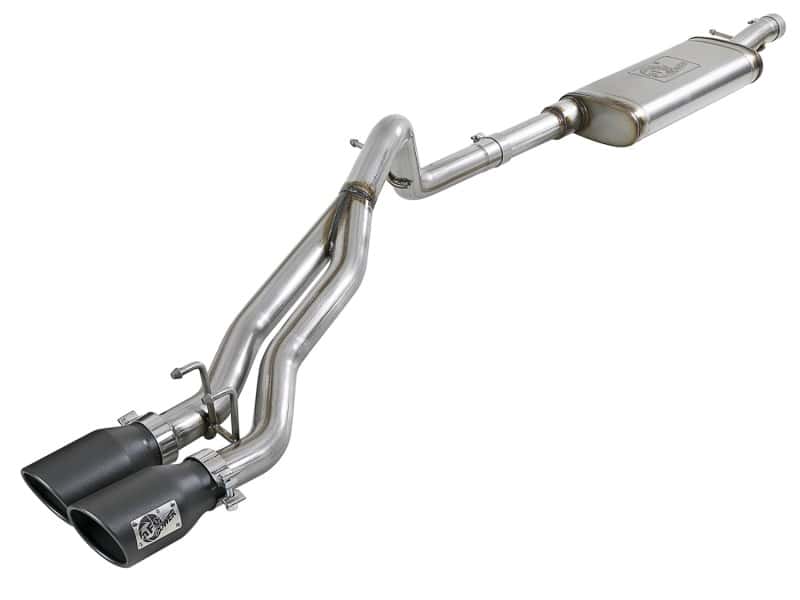 aFe — aFe Rebel Series Cat-Back 2.5in Dual Center Exit SS Exhaust w/ Black Tips 07-14 Jeep Wrangler V6
Cat-Back Exhaust - view 1