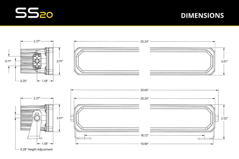 Diode Dynamics — Diode Dynamics SS20 Pro White Combo Standard MBL (one) - view 9