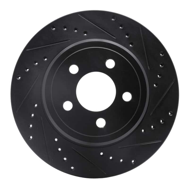 R1 Concepts — R1 05-23 Chrysler 300 Rear Right Drilled & Slotted Black Brake Rotor
R1 Brake Rotor Drill - view 1