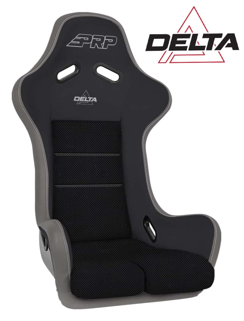 PRP Seats — PRP Delta Composite Seat- Black/Grey (PRP Silver Outline/Delta Silver- Silver Stitching)
Seat - view 1