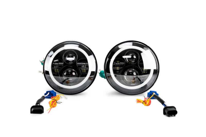 DV8 Offroad — DV8 Offroad 07-18 Jeep Wrangler JK LED Projector Headlights w/ Angel Eyes
Headlights - view 2
