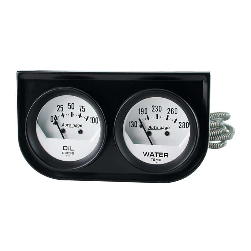 AutoMeter — AutoMeter Gauge Console Oilp/Wtmp 2in. 100PSI/280 Deg. F Wht Dial Blk Bzl Autogage
2 GA PNL OP/WT B AG - view 2