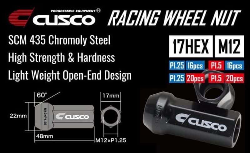Cusco — Cusco Universal Wheel Lug Nut Set M12 x P1.5mm - Black (20pcs) - view 4