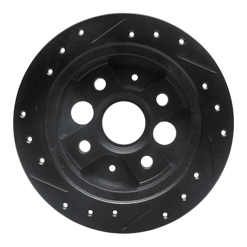 R1 Concepts — R1 86-89 Acura Integra Rear Right Drilled & Slotted Black Brake Rotor
R1 Brake Rotor Drill - view 5