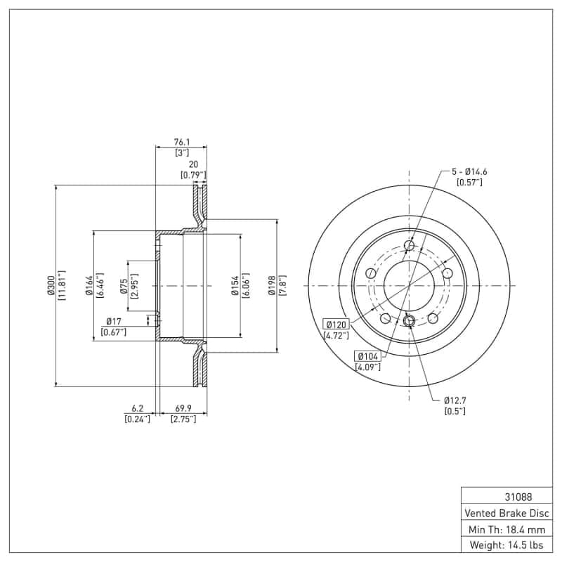 DFC — DFC 08-13 BMW 128I Rear GeoSPEC Coated Rotor
DFC Brake Rotor - view 2