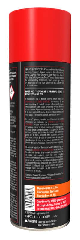 K&N Engineering — K&N 6.5 OZ Aerosol Spray Air Filter Oil
Air Filter Oil-6.5oz
Filter Oil - view 7