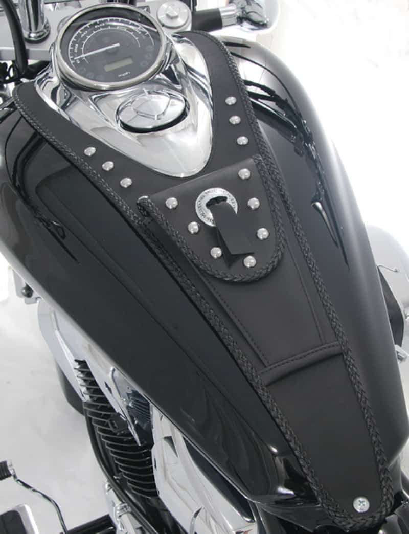 Mustang Motorcycle — Mustang 10-14 Honda VT1300C Cruiser Tank Bib w/Studs - Black - view 1