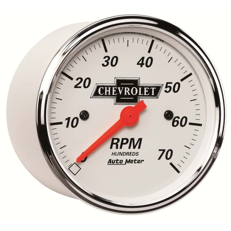 AutoMeter — Autometer Arctic White GM 3-1/8in 7000RPM 4, 6, 8 Cyl Electrical Tachometer Gauge
GA 3-1/8" 7K RPM CV - view 6
