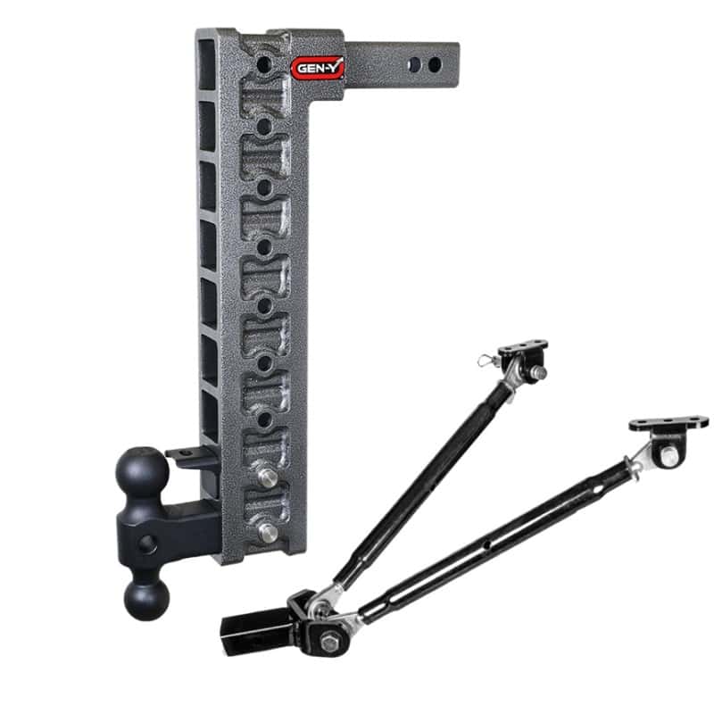 GEN-Y Hitch — Gen-Y Mega Duty 2in Shank 20in Drop 10K Hitch w/Dual-Ball/Pintle Lock/Stabilizer Kit
Drop Hitch - view 2