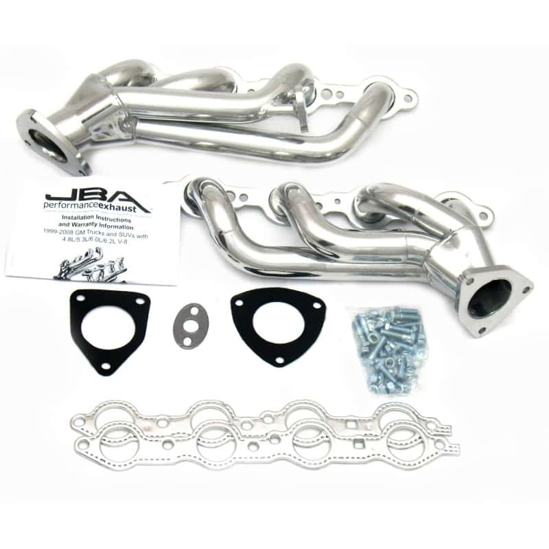 JBA — JBA 99-02 GM Truck 6.0L LS w/o A.I.R. w/EGR 1-5/8in Primary Silver Ctd Cat4Ward Header
Exhaust Header - view 2
