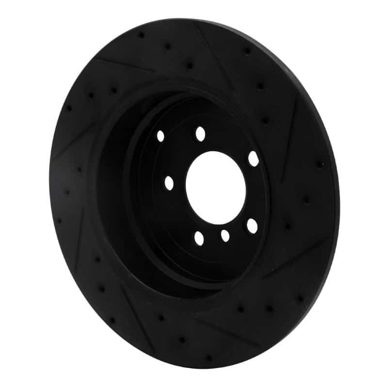 R1 Concepts — R1 03-05 Land Rover Range Rover Rear Left Drilled & Slotted Black Brake Rotor
R1 Brake Rotor Drill - view 4
