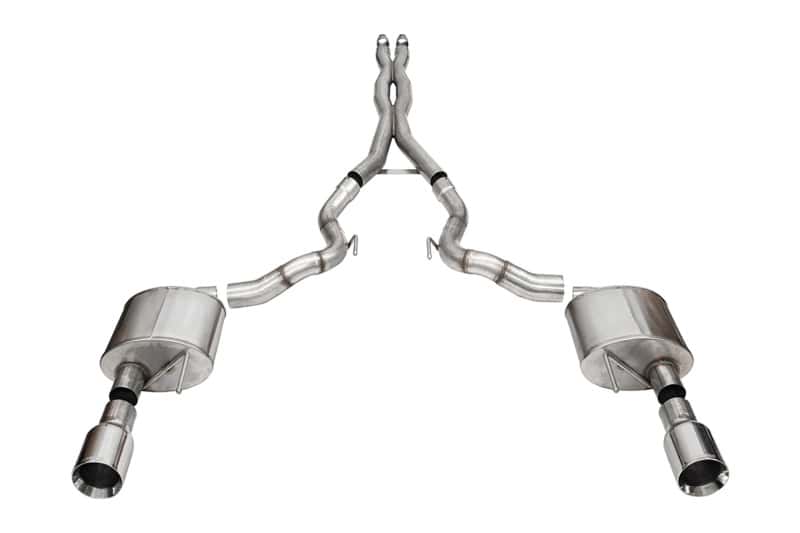 CORSA Performance — Corsa 24+ Ford Mustang GT Conv. Xtreme Cat-Back Ex. Sys. 3.0in Dual Rear Ex w/4.5in StraightCut Tips
Exhaust - view 2