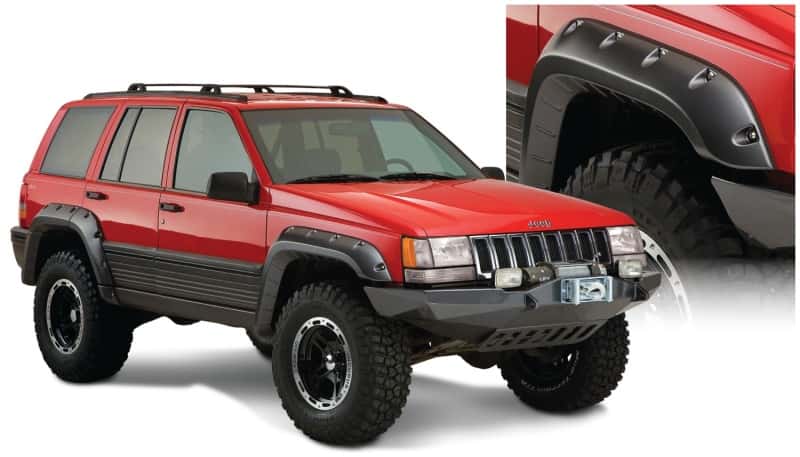 Bushwacker — Bushwacker 93-98 Jeep Grand Cherokee Cutout Style Flares 4pc - Black
FF Jeep Cutout 4Pc - view 1