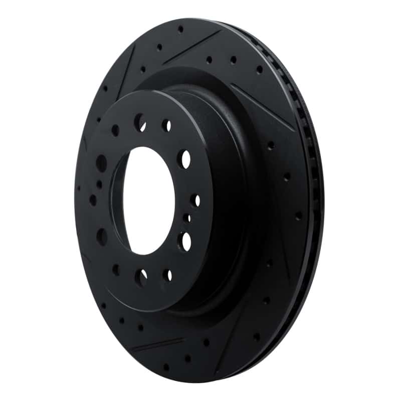 R1 Concepts — R1 2022-2025 Lexus GX550 Rear Left Drilled & Slotted Black Brake Rotor - view 2