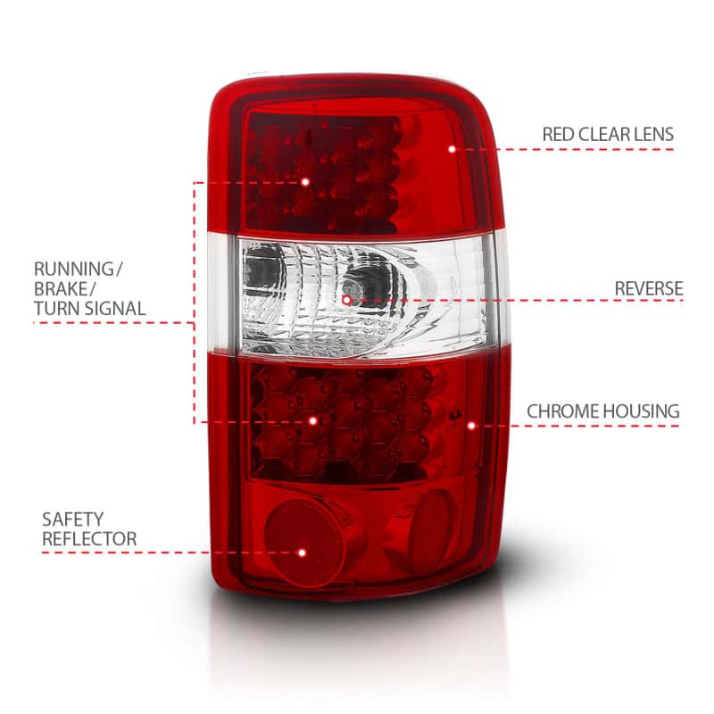ANZO — ANZO 2000-2006 Chevrolet Suburban LED Taillights Red/Clear
TailLightSet - view 11