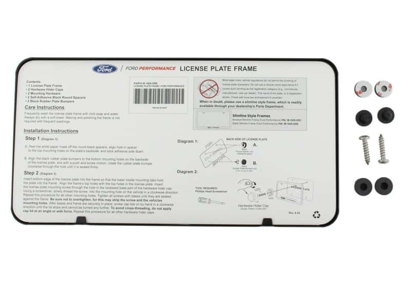 Ford Racing — Ford Racing Ford Performance Slim License Plate Frame - Black Stainless Steel - view 8
