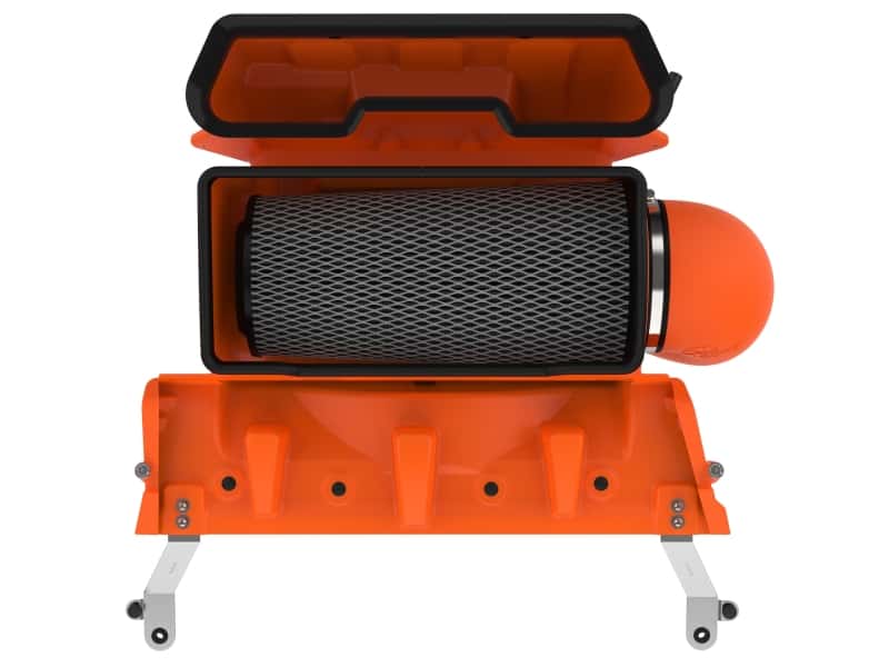 aFe — aFe 21-23 RAM 1500 TRX V8-6.2L SC Magnum FORCE Stage2 Orange Edition Cold Air Intake System w/Pro 5R
Magnum FORCE Intake - view 5