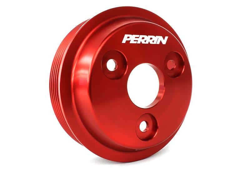Perrin Performance — PERRIN 15-21 Subaru WRX / 18-20 Crosstrek / 14-18 FXT Lightweight Water Pump Pulley - Red - view 2