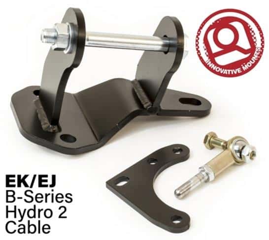 Innovative Mounts — Innovative 96-00 Civic B-Series Black Steel Hydro to Cable Trans Conversion Bracket and Actuator - view 1