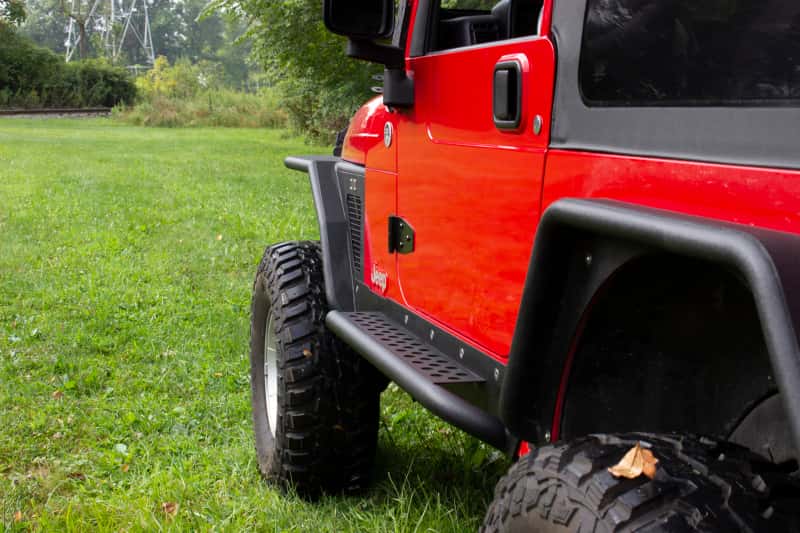 Fishbone Offroad — Fishbone Offroad 97-06 Jeep Wrangler TJ Steel Rock Slider - Black Textured Powdercoat - view 9