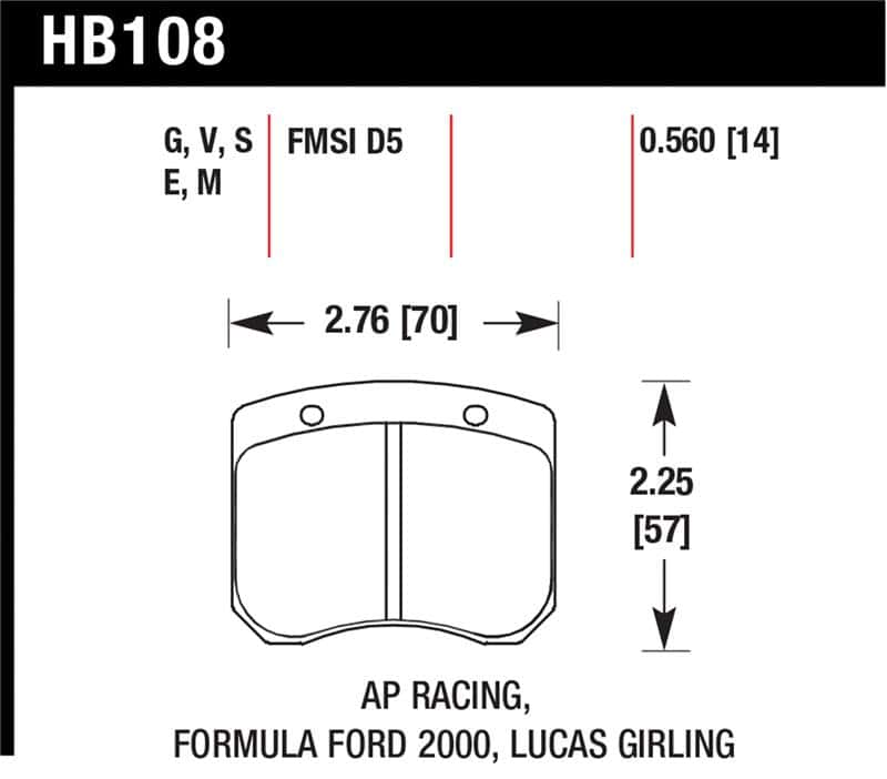 Hawk Performance — Hawk AP Racing 14mm Blue 9012 Race Brake Pads
Disc Brake Pad - view 1