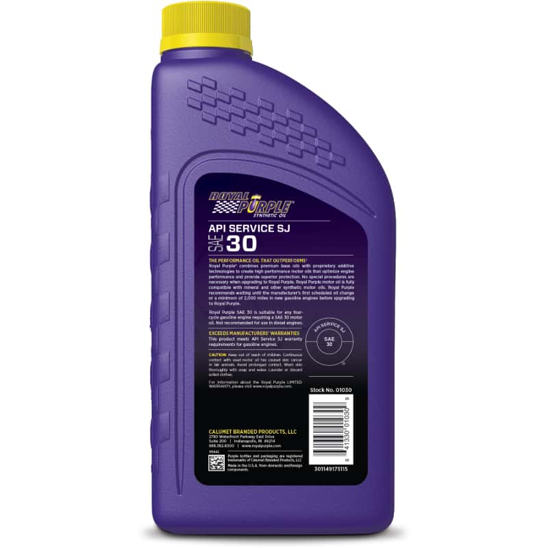 Royal Purple — Royal Purple Premium Synthetic High Performance Straight-Grade SAE 30 Motor Oil - 1 Quart - view 2