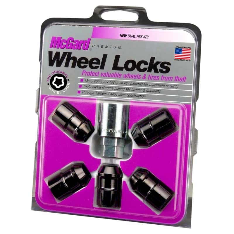McGard — McGard Wheel Lock Nut Set - 5pk. (Cone Seat) 1/2-20 / 3/4 &13/16 Dual Hex / 1.46in. Length - Black - view 6