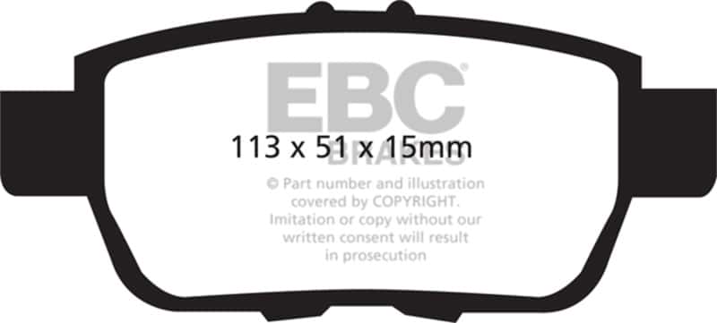 EBC — EBC 09-14 Acura TL 3.5 Ultimax2 Rear Brake Pads
Disc Brake Pad - view 1