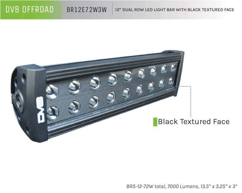 DV8 Offroad — DV8 Offroad BRS Pro Series 12in Light Bar 72W Flood/Spot 3W LED - Black
LED Light Bar - view 3