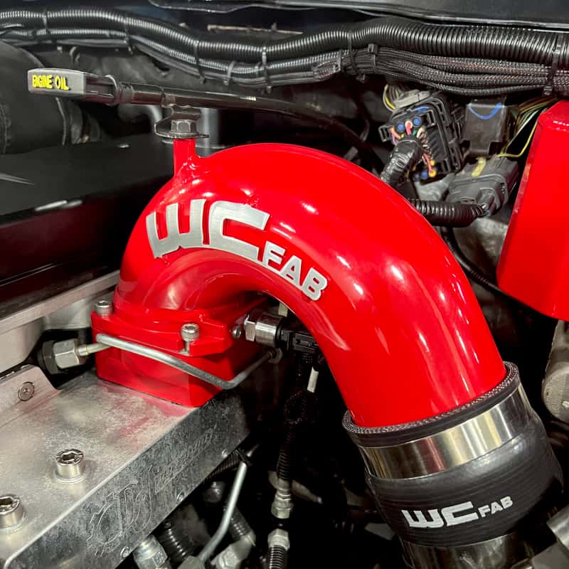 Wehrli — Wehrli 03-07 Cummins 5.9L D/S 3.5in. Intake Horn IC Pipe - Bengal Red
Int Horn IC Pipe BR - view 7