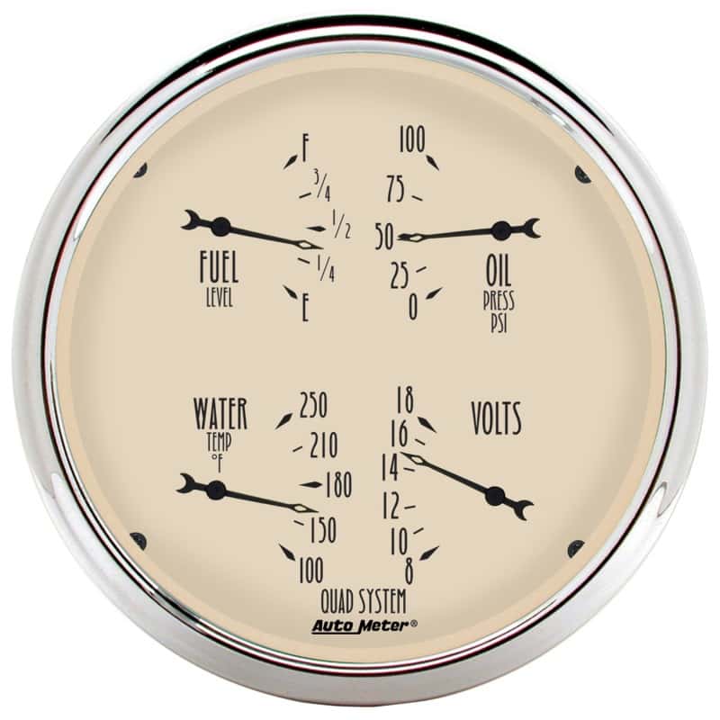 AutoMeter — AutoMeter Gauge Quad 5in. 240 Ohm(e) to 33 Ohm(f) Elec Antique Beige
GA 5" QUAD 240-33 AB - view 2