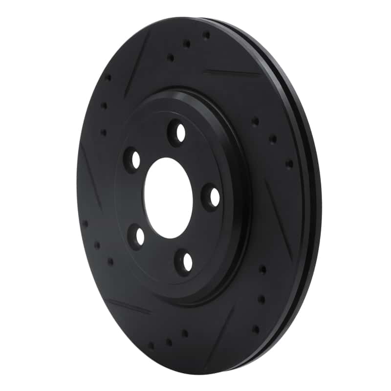 R1 Concepts — R1 00-06 Ford Thunderbird Rear Left Drilled & Slotted Black Brake Rotor
R1 Brake Rotor Drill - view 2