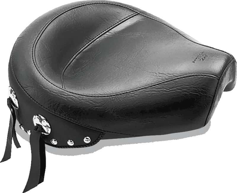 Mustang Motorcycle — Mustang 82-03 Harley Sportster Wide Touring Solo Seat w/Studs - Black - view 2