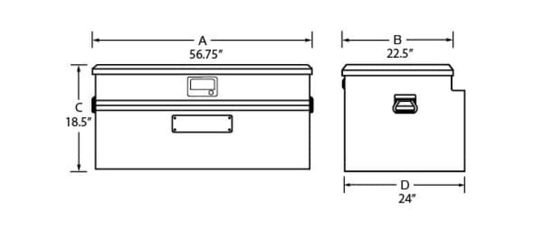 Tradesman — Tradesman Aluminum Flush Mount Truck Tool Box Full/Wide (56in.) - Brite - view 2