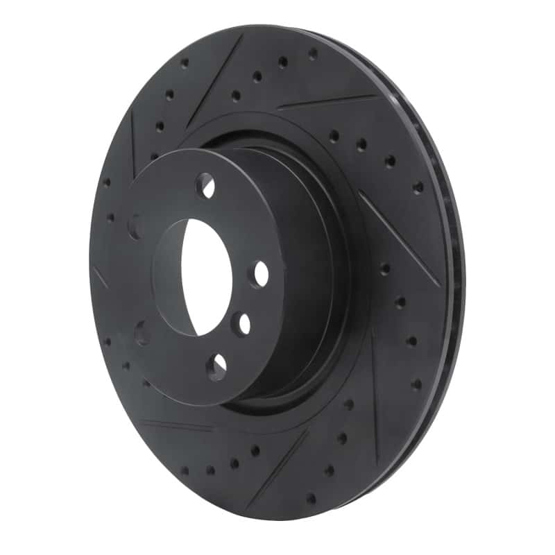 R1 Concepts — R1 11-18 BMW X4 Rear Left Drilled & Slotted Black Brake Rotor
R1 Brake Rotor Drill - view 2