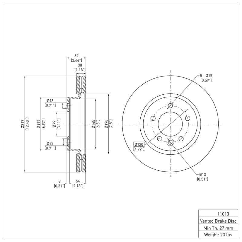 DFC — DFC 05-07 Land Rover LR3 Front Brake Rotor
DFC Brake Rotor - view 6