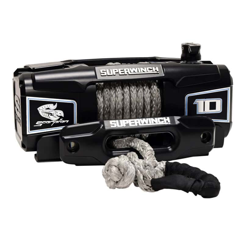 Superwinch — Superwinch 10000 LBS 12V DC 3/8in x 54ft Synthetic Rope Scorpion 10000SR Winch - Black Powdercoat
Winch - view 10