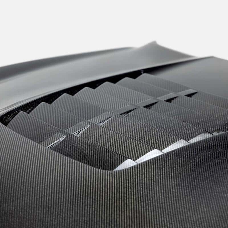Anderson Composites — Anderson Composites 15-20 Ford Mustang Shelby GT350/GT350R Type GT5 Double Sided Carbon Fiber Hood - view 4