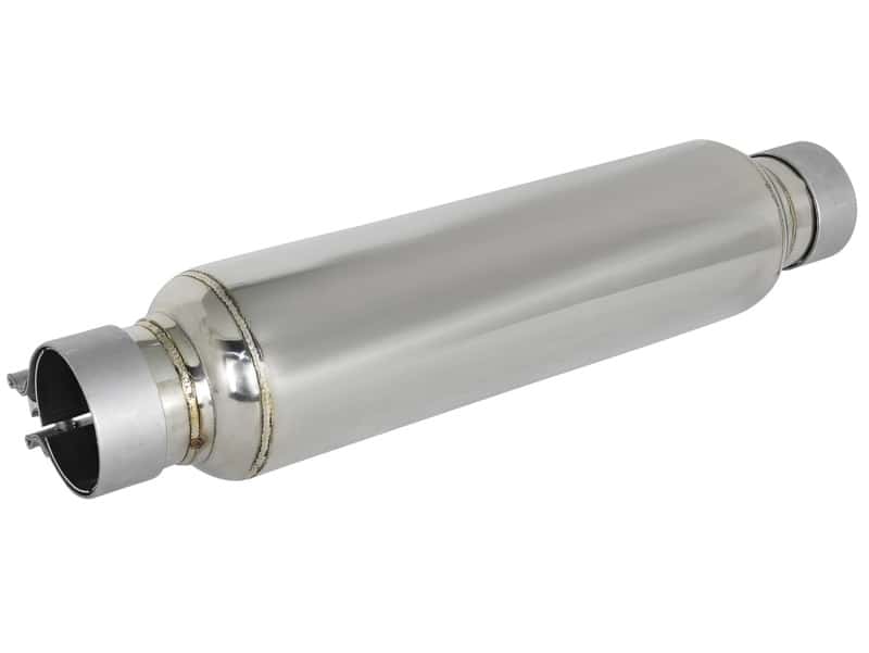 aFe — aFe MACH Force-Xp 304 Stainless Steel Resonator 2.5in Inlet/Outlet x 4in Dia x 15in Body x 19in L
Stainless Resonator - view 1