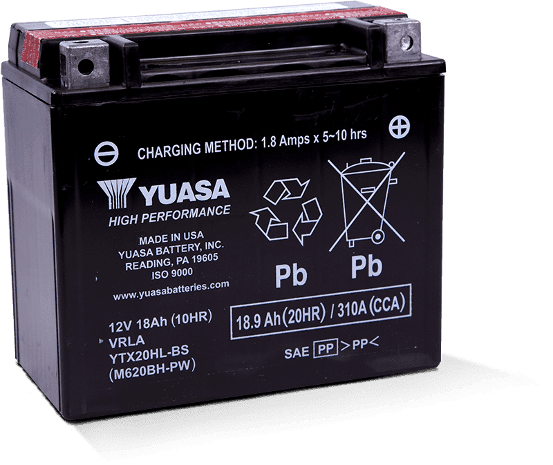 Yuasa Battery — Yuasa YTX20HL-BS-PW High Performance AGM Battery w/Bottle - view 2