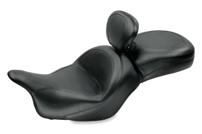 Mustang Motorcycle — Mustang 09-13 Kawasaki Vulcan 1700 Classic Std Touring 1PC Seat w/Driver Backrest - Black - view 1