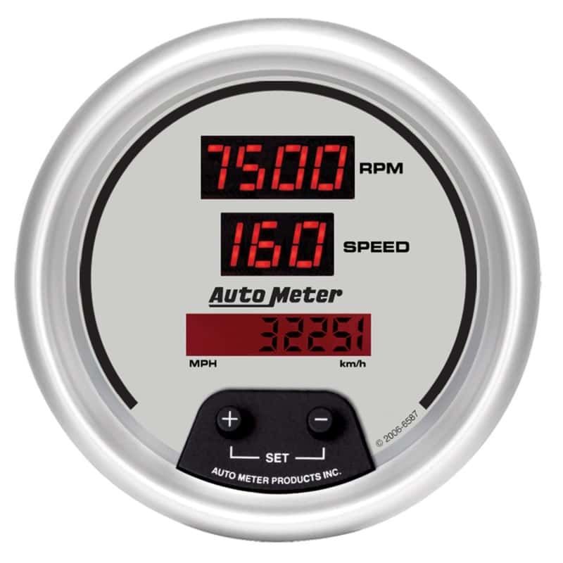 AutoMeter — Autometer Ultra-Lite 3 3/8in 8000 RPM/ 160mph Digital Tach Speedo Combo
3-3/8" TACH/SPEEDO C - view 1